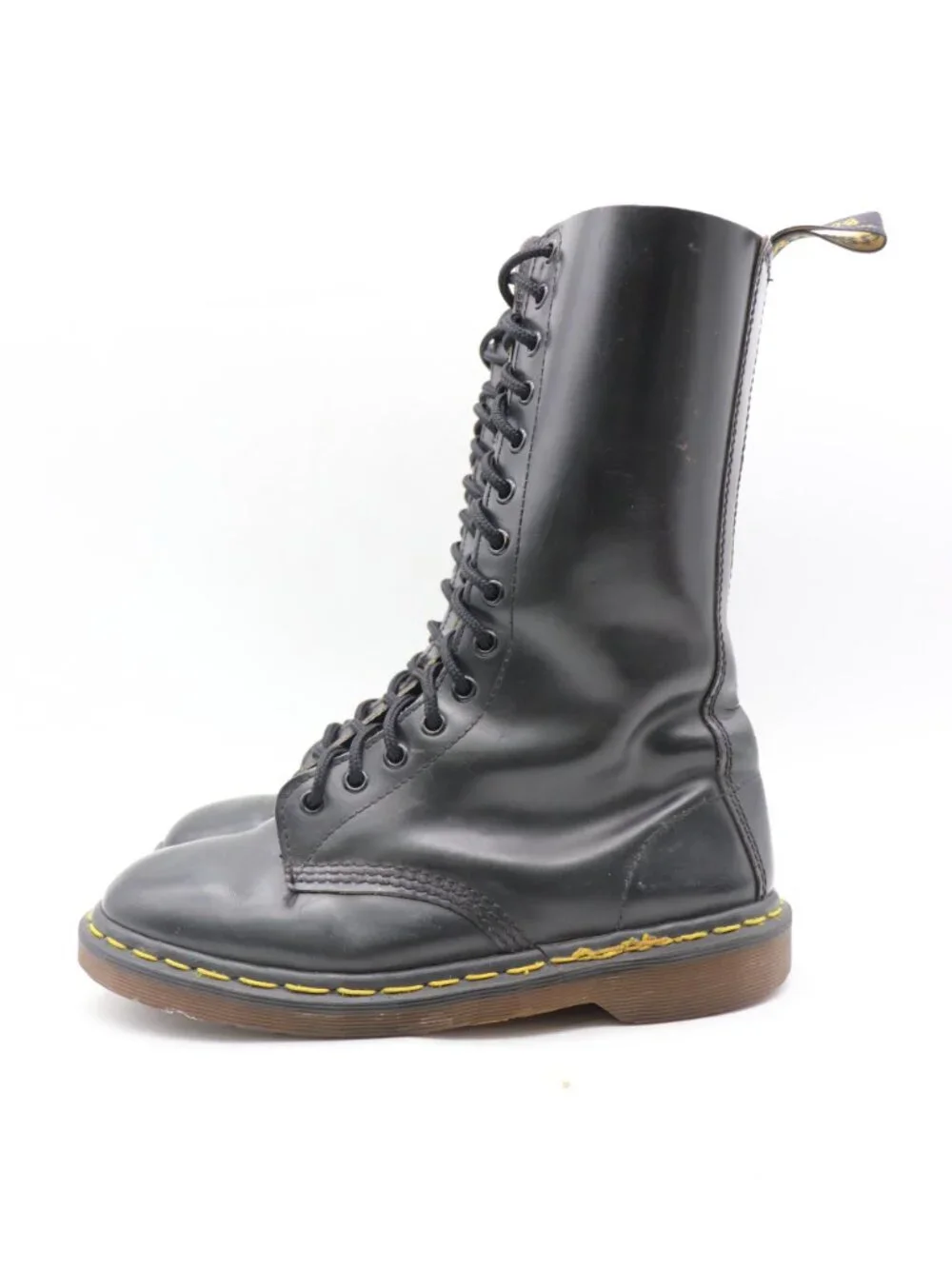 Doc Dr Martens 1914 Women's UK 6 US 8 Made In England 14 Eye Tall Black Boots